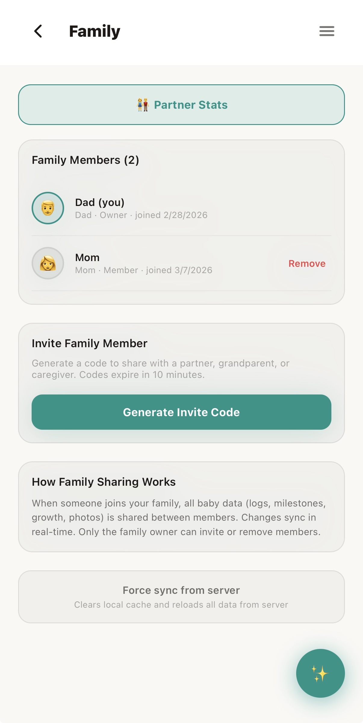 Wrenli family sharing with invite codes